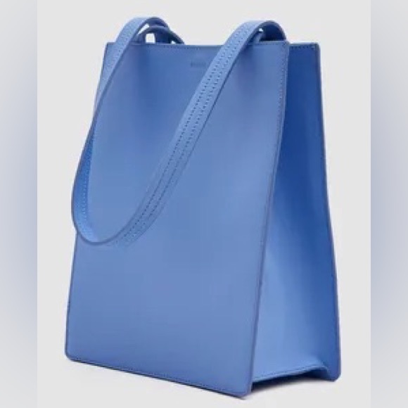 BAGGU Bags Baggu Medium Leather Tote Cornflower Poshmark